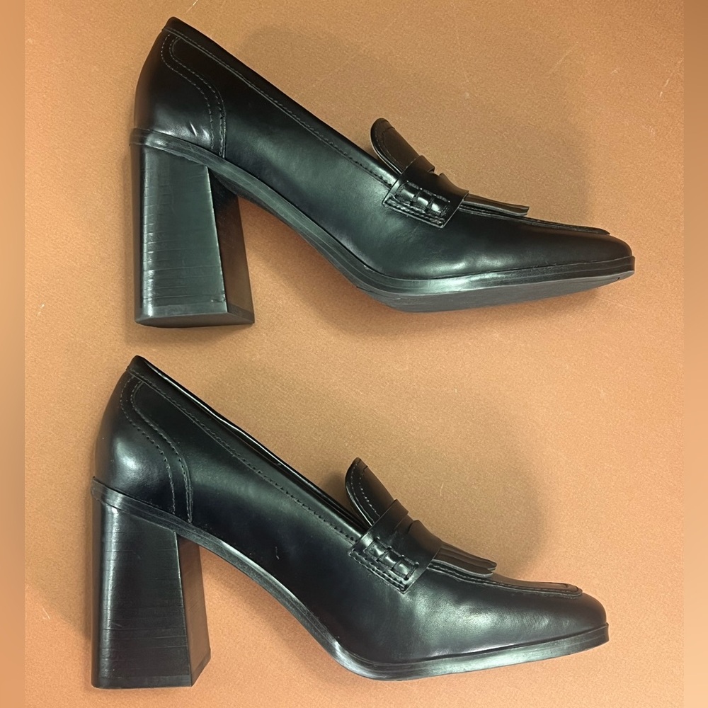 New Marc Fisher Women's Hamish Block Heel Square Toe Dress Loafers Size:7 1/2 - Picture 7 of 15